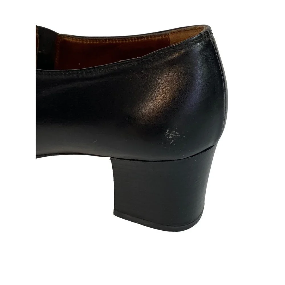 Vintage‎ 80's Miss Clair Linea Young Black Italian Leather Shoes Size 37